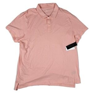 The Mens Store Cotton Textured Polo Shirt Mens XL Blossom Orange Regular Fit NEW